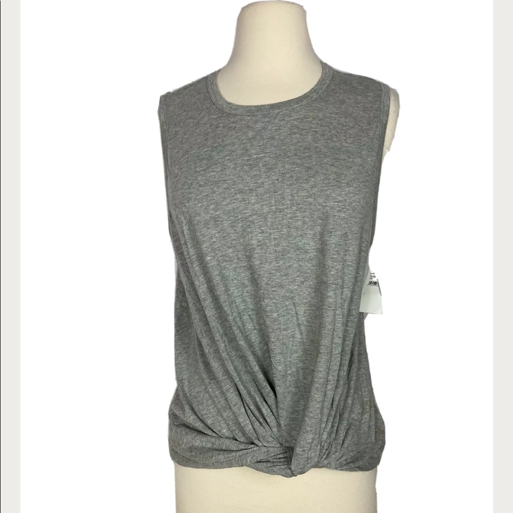 Abound Gathered Bottom Tank Top Large Gray